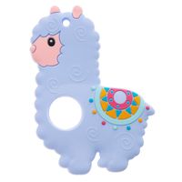 BOCIOLAND Miękki gryzak silikonowy masaż dziąseł LAMA niebieska