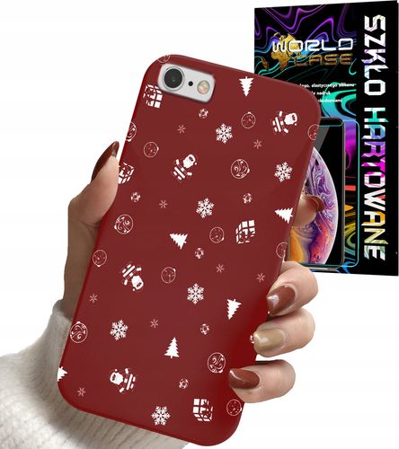 ETUI DO IPHONE 7 8 (SE2022) - ŚWIĄTECZNE WZORY CHOINKA MIKOŁAJ + SZKŁO na Arena.pl