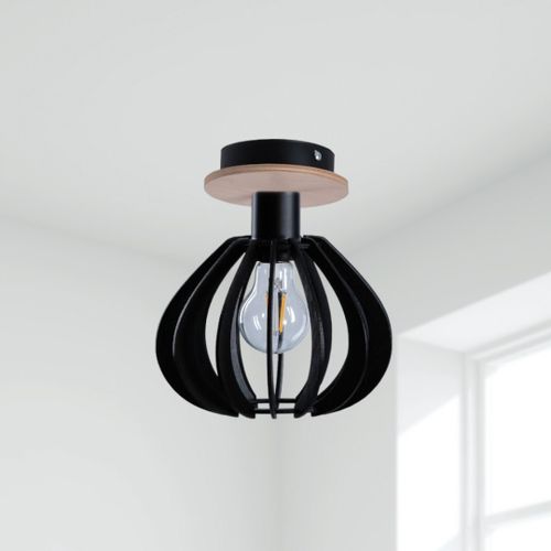 Lampa sufitowa 1xE27 NICOLETA BLACK AND NATURAL 810 na Arena.pl