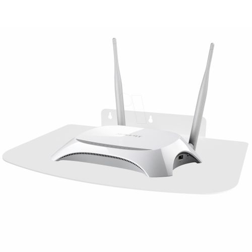 Półka metalowa ścienna uchwyt na dekoder RTV ROUTER WIFI KONSOLE biała na Arena.pl