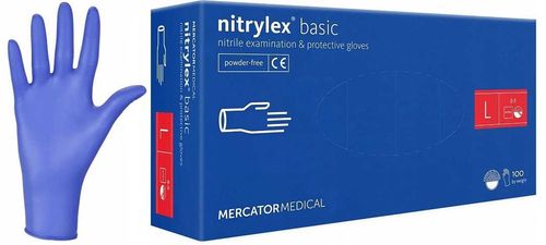 Rękawice Nitrylowe 100 szt. Nitrylex Basic Dark Blue 9-L - 10 kpl. na Arena.pl