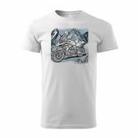 Koszulka motocyklowa z motocyklem na motor BMW GS 1250 ADVENTURE męska biała REGULAR S