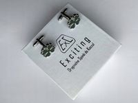 Męskie spinki do mankietów EXC Koniczynka Alfa Romeo w Etui na prezent