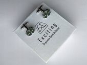 Męskie spinki do mankietów EXC Koniczynka Alfa Romeo w Etui na prezent