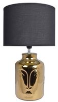 Lampa ceramiczna złota twarz z czarnym abażurem