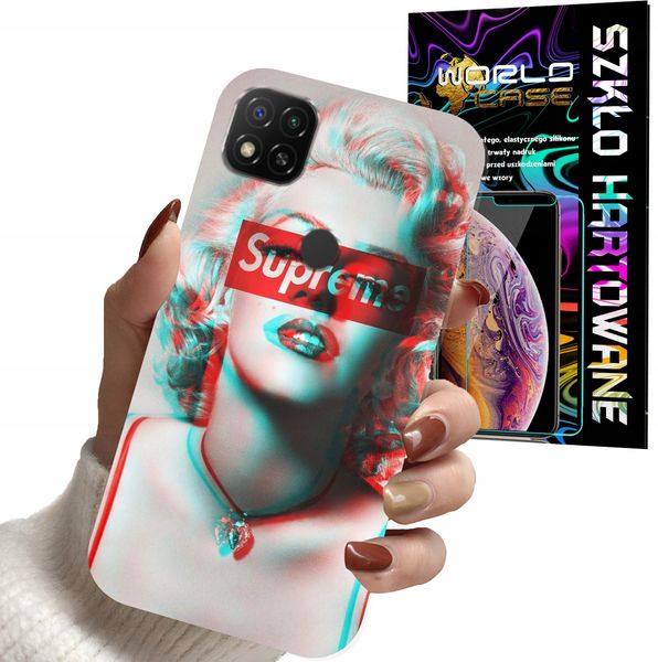 ETUI DO XIAOMI REDMI 9C - Monroe MODNE KOBIECE WZORY + SZKŁO zdjęcie 1