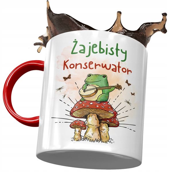 Kubek Czerwony Dla Konserwatora Żajebisty Prezent Z Nadrukiem Ze Zdjęciem zdjęcie 1