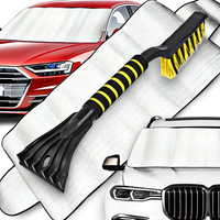 Osłona Mata Na Szybę Alu Antyszronowa 100x200cm + Szczotko Skrobaczka 50cm