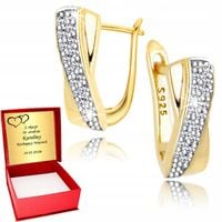 Złote Kolczyki 925 Angielskie dla Kobiety Grawer