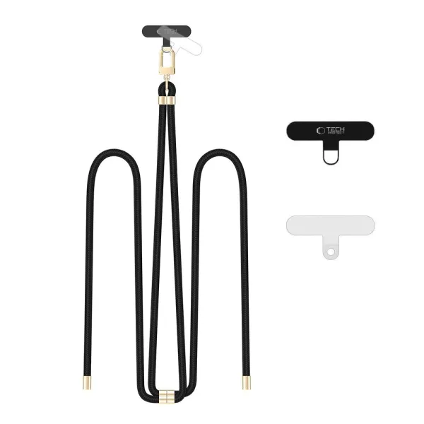 Smycz Tech-Protect C7S Rope Crossbody Strap - czarne zdjęcie 1