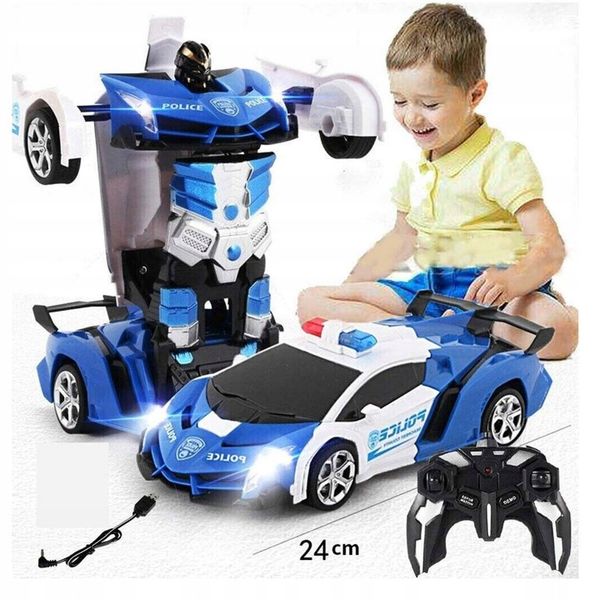 2w1 SAMOCHÓD STEROWANY RADIOWÓZ ROBOT POLICJA AUTOBOT PILOT TRANSFORMACJA zdjęcie 6