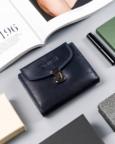 średni, skórzany portfel damski na zatrzask - 4u cavaldi na Arena.pl