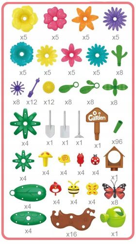 KLOCKI KONSTRUKCYJNE KWIATY 272 ELEMENTY KREATYWNY ZESTAW W PUDEŁKU PREZENT na Arena.pl