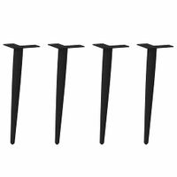 Nogi do stolika kawowego w kształcie stożka 4 szt. Czarne 42-43 cm Stalowe