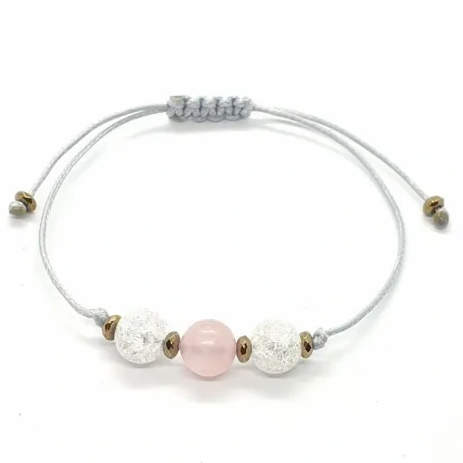BRANSOLETKA NoVa Kryształ Górski Kwarc Różowy zdjęcie 1