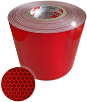TAŚMA ODBLASKOWA PREMIUM CZERWONA SAMOPRZYLEPNA PLASTER MIODU ORALITE 10CM