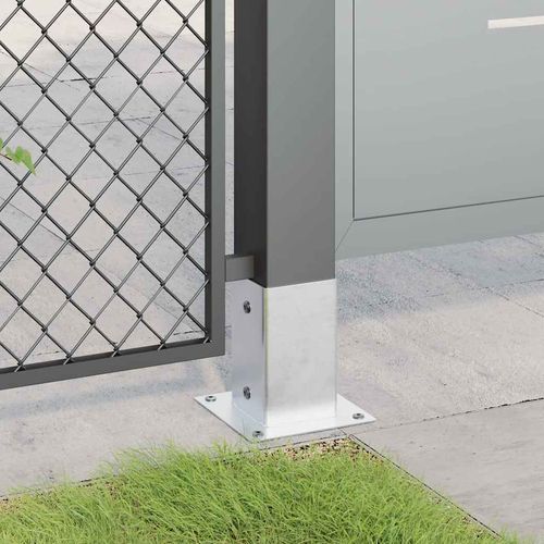 Podstawy słupków kwadratowe 12 szt. Srebrne Stal ocynkowana na Arena.pl