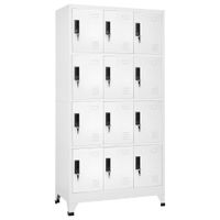 Szafka zamykana na klucz, biała, 90x45x180 cm, stalowa