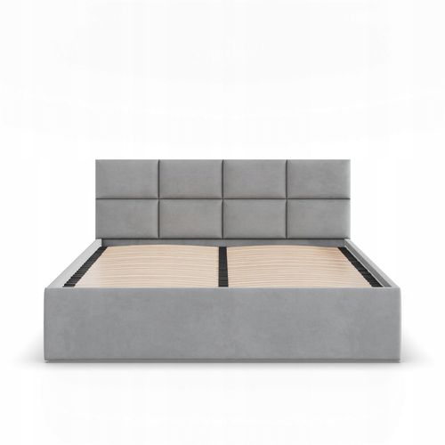 Łóżko Ramowe BORGO JASNY SZARY Tapicerowane Podwójne 160x200 VELVET na Arena.pl