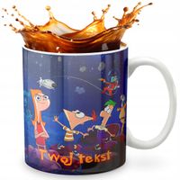 KUBEK 330ml GRAFIKA PREZENT ŚWIĘTA WZÓR - BAJKA FINEASZ + IMIĘ