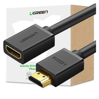 Kabel HDMI męski do HDMI żeński UGREEN HD107, FullHD, 3D, 1m (czarny)