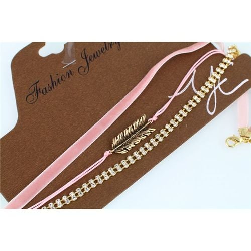 Naszyjnik Choker Piórko I Kryształy - Niebieski N521N na Arena.pl