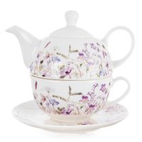 Dzbanek Kwiaty z Filiżanką do Zaparzania Parzenia Picia Kawy Herbaty Ziół