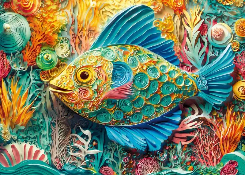 Puzzle 1000 elementów. Pikowana ryba 30806 zdjęcie 3