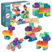 Klocki gumowe miękkie sensoryczne konstrukcyjne duże zestaw 80 SZT