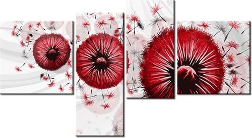 100 55CM OBRAZ 4 ELEM CZERWONE DMUCHAWCE 5 PŁÓTNO DRUK na Arena.pl