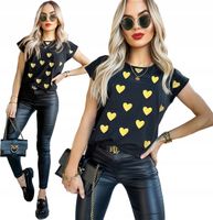 Awanti stylowa kobieca BLUZKA złoty nadruk modny print