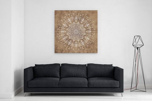 OBRAZ NA PŁÓTNIE CANVAS ABSTRAKCJA MANDALA 07 100X100 CM na Arena.pl