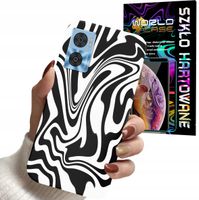 ETUI DO MOTOROLA MOTO E22 / E22i - ABSTRAKCJA ZEBRA MODNE WZORY + SZKŁO
