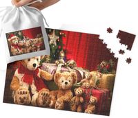 PUZZLE - BOŻE NARODZENIE MISIE ŚWIĘTA ŚWIĄTECZNE WZORY 35el + WORECZEK