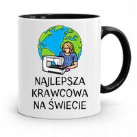 Kubek Czarny Krawcowej Krawca Najlepsza Na Świecie Z Nadrukiem Ze Zdjęciem