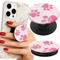 Uchwyt do telefonu Popsocket na palce/stojak RÓŻOWE PSIE ŁAPKI MODNE WZORY