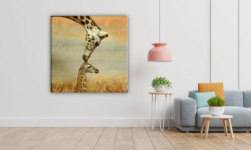 OBRAZ NA PŁÓTNIE 129 Żyrafy 40x40cm na Arena.pl