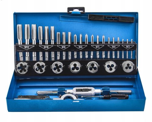ZESTAW NARZYNEK I GWINTOWNIKÓW WALIZKA KALIBROWNIK 32 ELEMENTY M3-M12 na Arena.pl