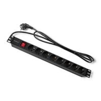 Listwa zasilająca PDU do RACK 19'' 1U 16A 8xSCHUKO 2m