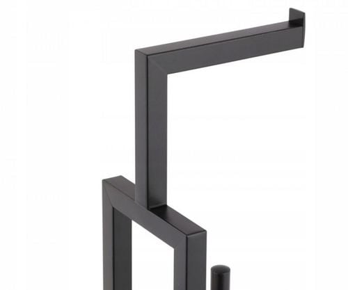 STOJAK NA SZCZOTKĘ WC I PAPIER TOALETOWY SZKŁO HARTOWANE CZARNE na Arena.pl