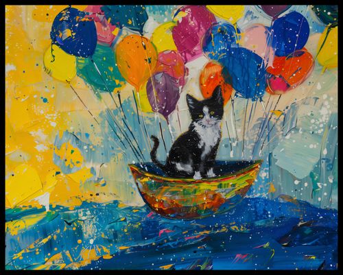 Plakat 76x60,5cm Kot na Łodzi na Arena.pl