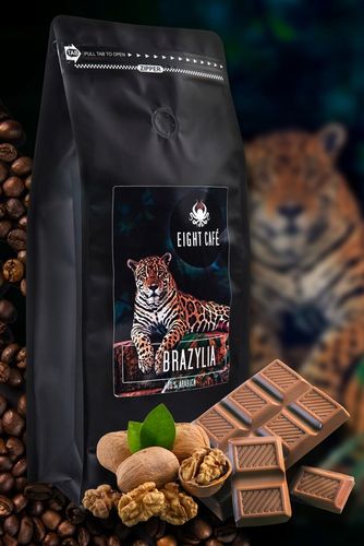 Kawa Mielona Świeżo Palona 100% Arabica Brazylia 500G Eight Cafe na Arena.pl
