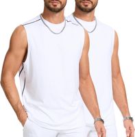 Męski Komplet 2 Koszulek Bez Rękawów Tank Top Sportowy Biały Rozmiar M