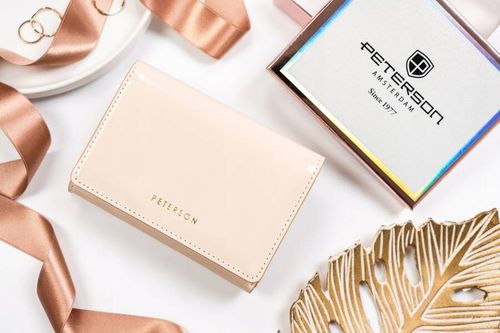 portfel damski ze skóry ekologicznej na zatrzask i suwak - peterson na Arena.pl