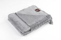 Koc bawełniano-akrylowy 150x200 popielaty