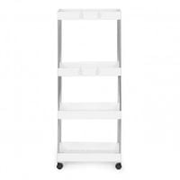 REGAŁ ŁAZIENKOWY MODERNHOME PLASTIKOWY 4 PÓŁKI Z KÓŁKAMI