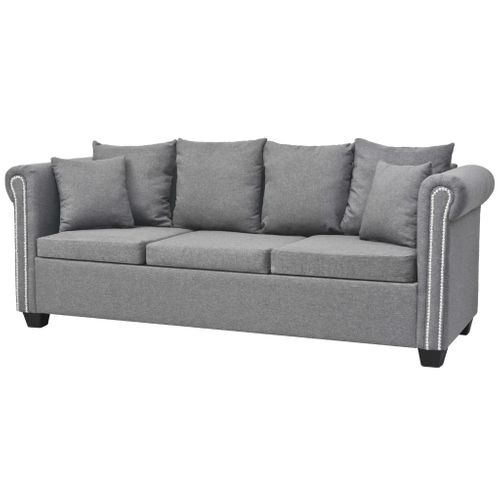 Zestaw 2 sof tapicerowanych materiałem, jasnoszary na Arena.pl