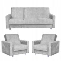 Zestaw mebli wypoczynkowy Alicja wersalka kanapa fotele  szary