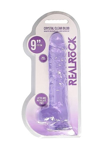 9"" / 23 cm realistic dildo with balls - purple na Arena.pl