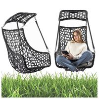 FOTEL OGRODOWY WISZĄCY KOKON DUŻY BEZ PODSTAWY LORD CZARNY